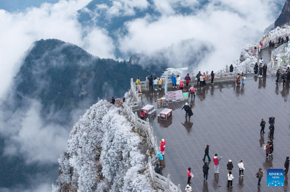 Snow scenery of Mount Emei in Sichuan, SW China