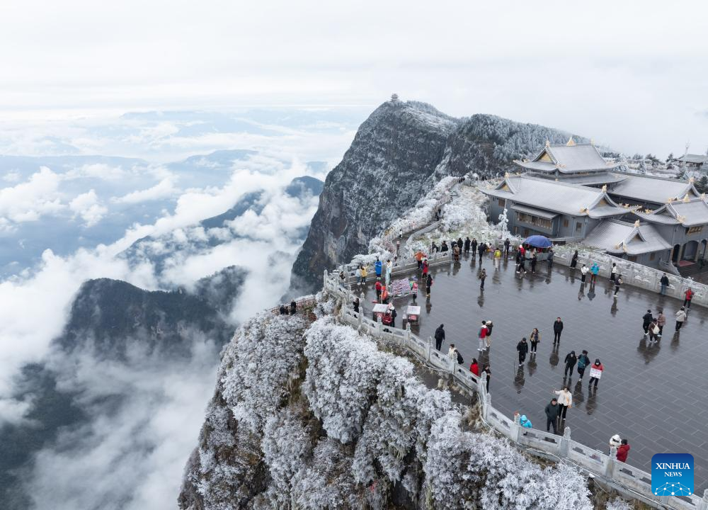 Snow scenery of Mount Emei in Sichuan, SW China