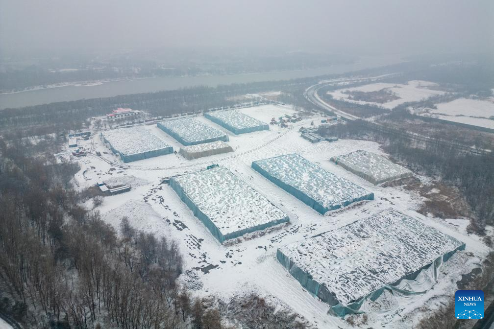 26th Harbin Ice-Snow World under construction