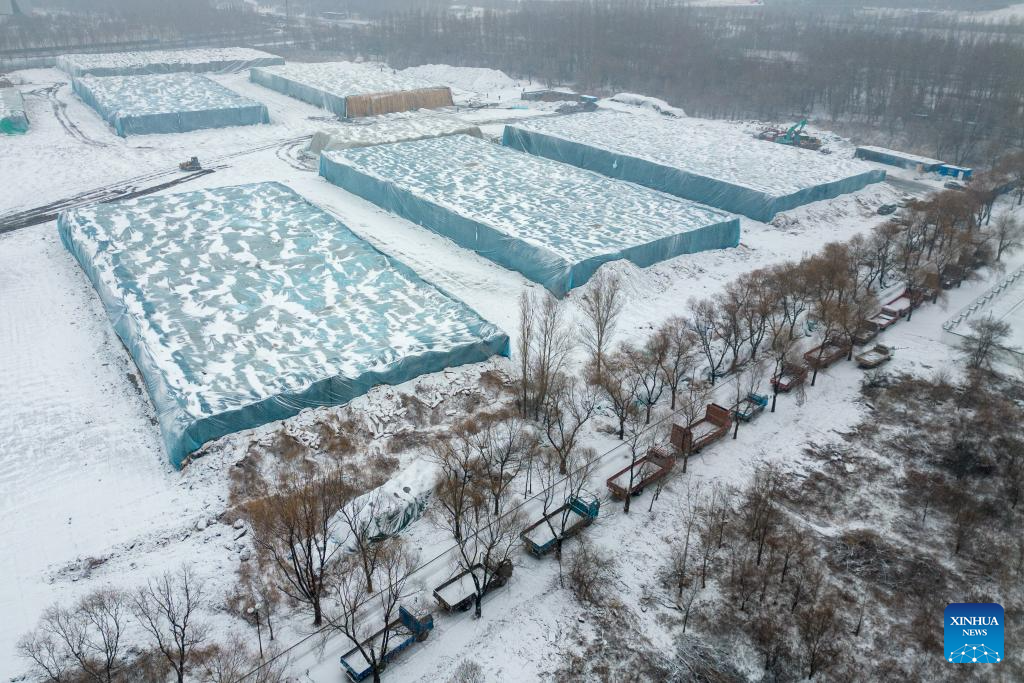 26th Harbin Ice-Snow World under construction