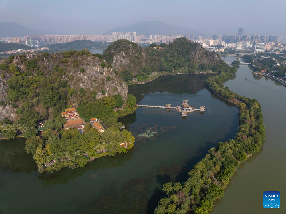 View of Xinghu Scenic Area in China's Guangdong