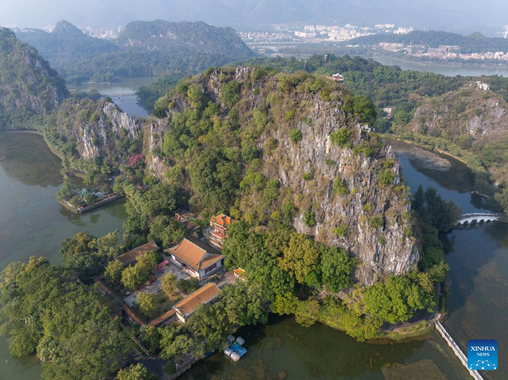 View of Xinghu Scenic Area in China's Guangdong