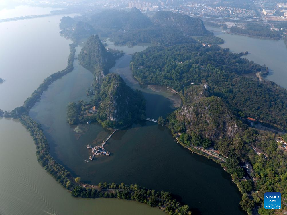 View of Xinghu Scenic Area in China's Guangdong