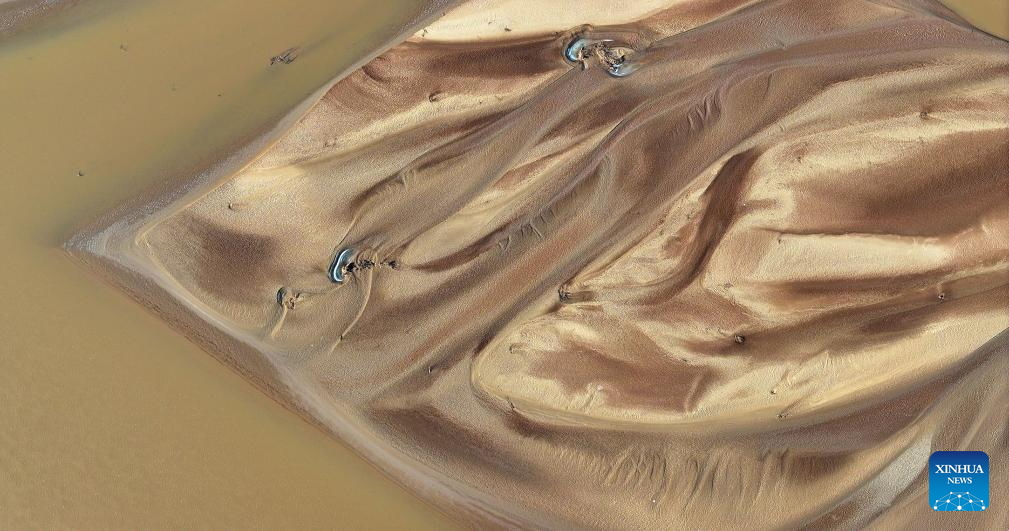 View of Yellow River in Shizuishan, China's Ningxia