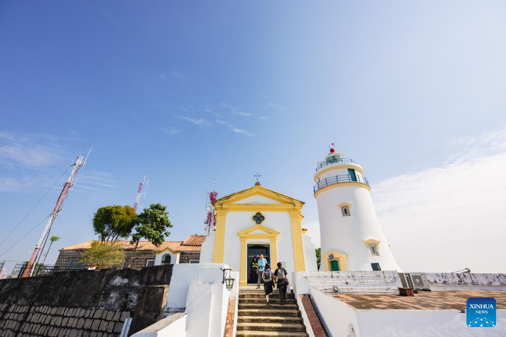 Tourists visit historic center of Macao