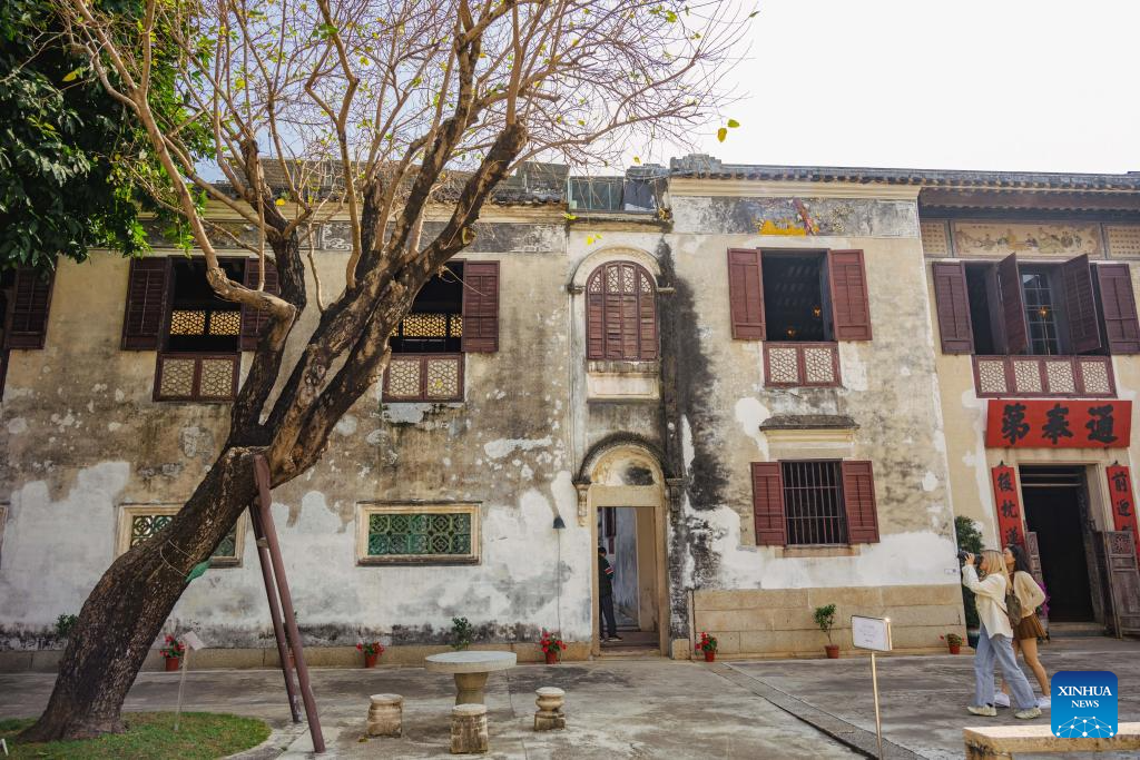 Tourists visit historic center of Macao