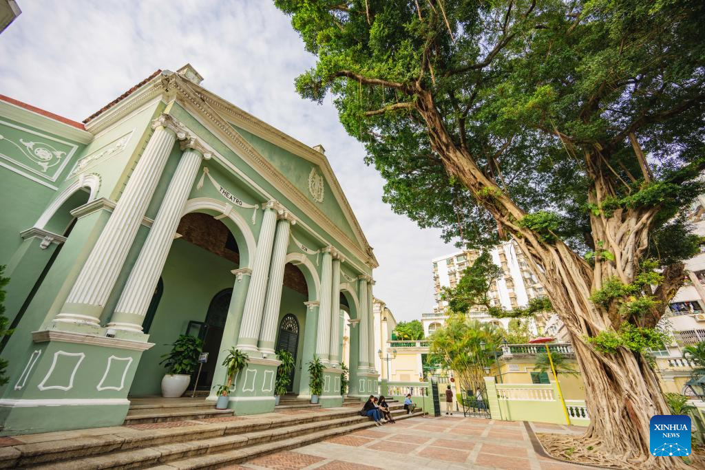 Tourists visit historic center of Macao