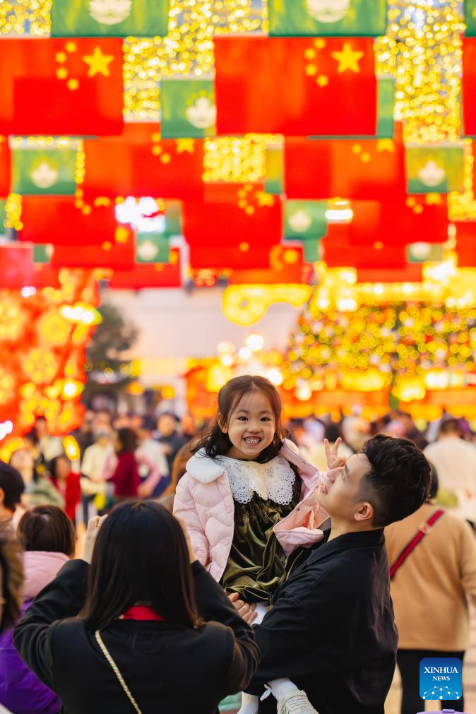 Tourists visit historic center of Macao