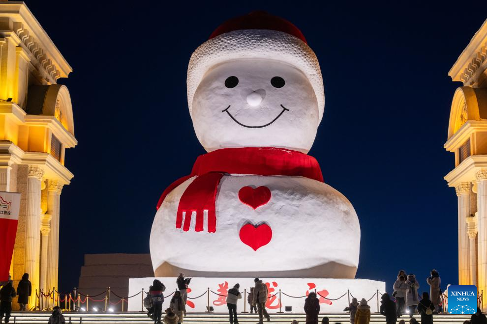 In pics: giant snowman in China's Harbin