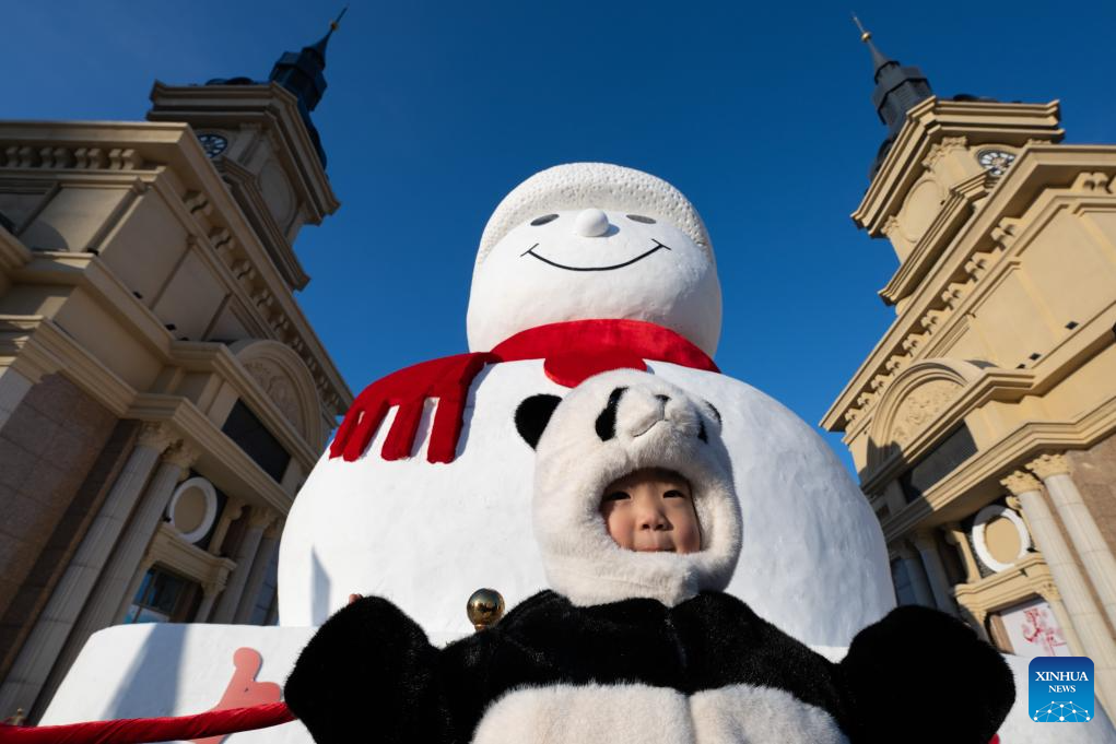 In pics: giant snowman in China's Harbin