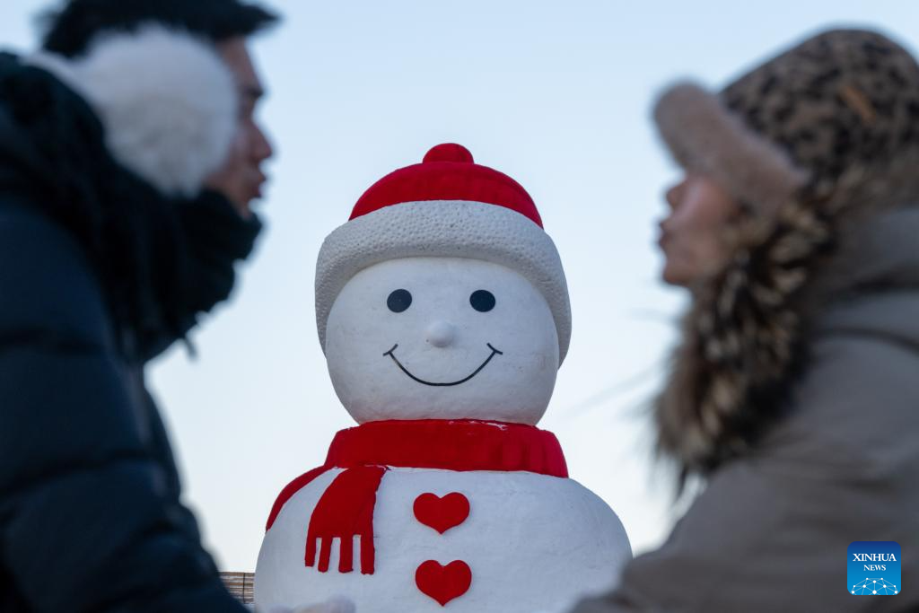 In pics: giant snowman in China's Harbin