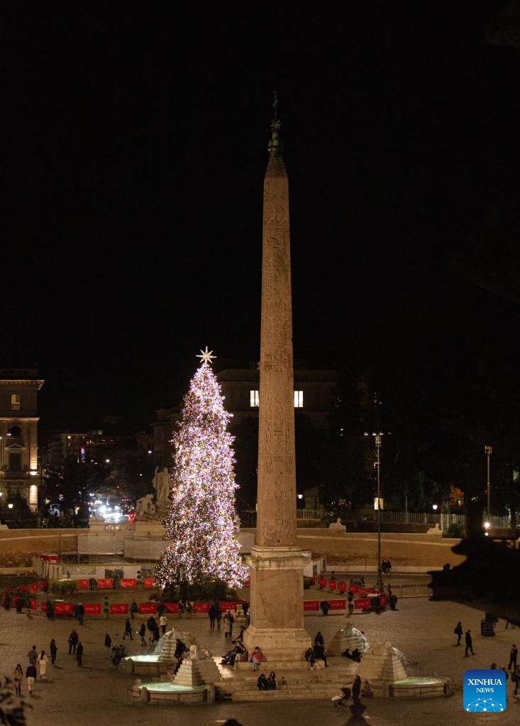 Festive decorations seen in Rome