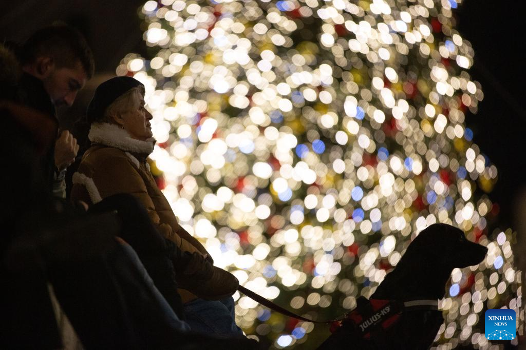 Festive decorations seen in Rome