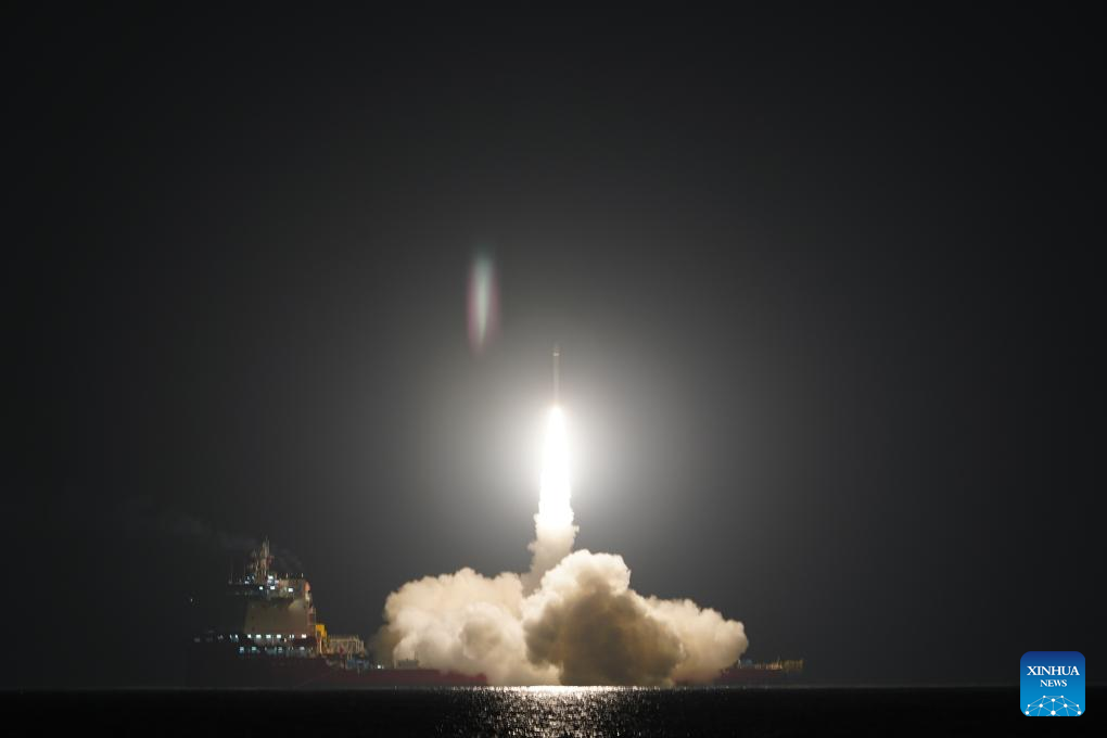 China's commercial CERES-1 rocket launches satellites from sea