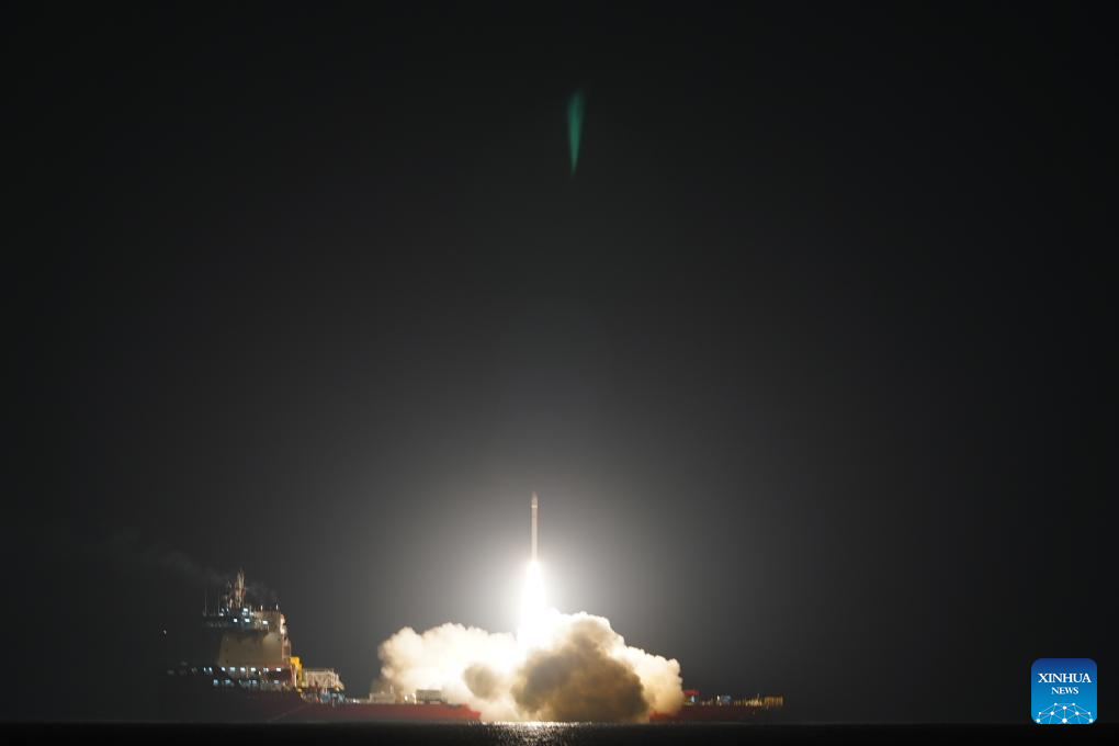 China's commercial CERES-1 rocket launches satellites from sea