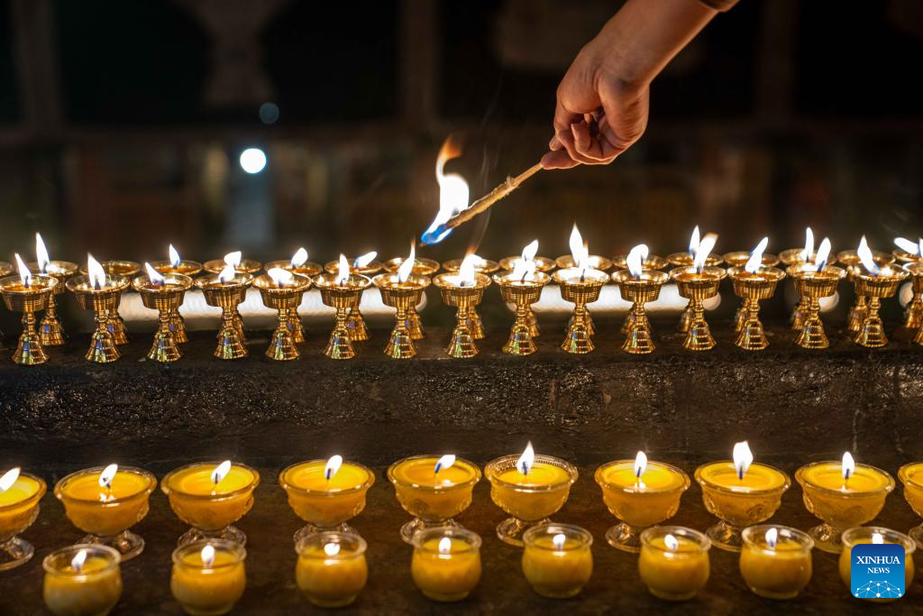 Butter Lamp Festival held in China's Xizang