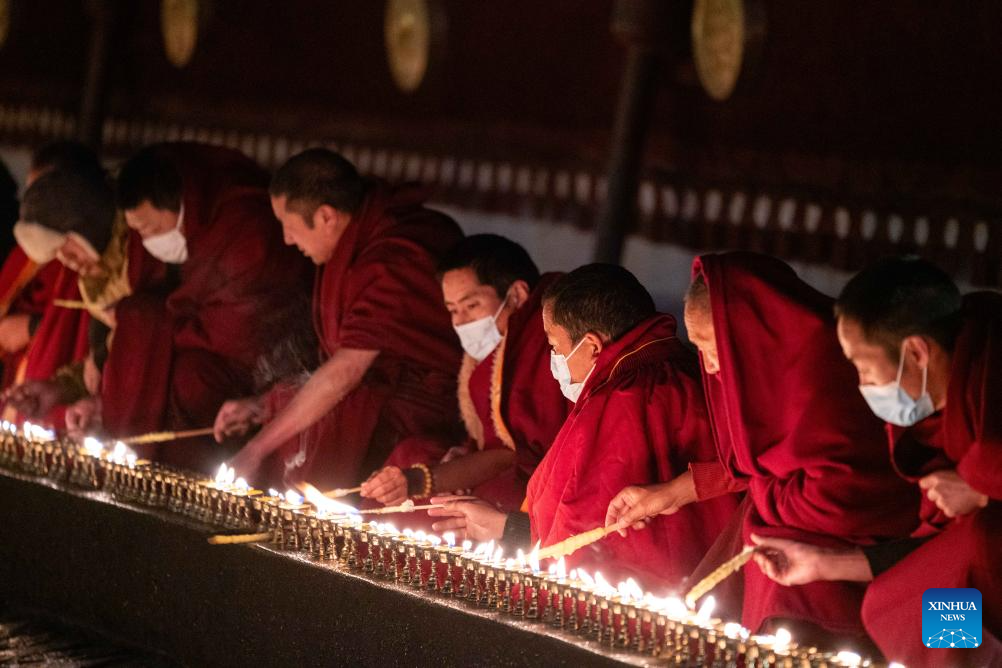 Butter Lamp Festival held in China's Xizang