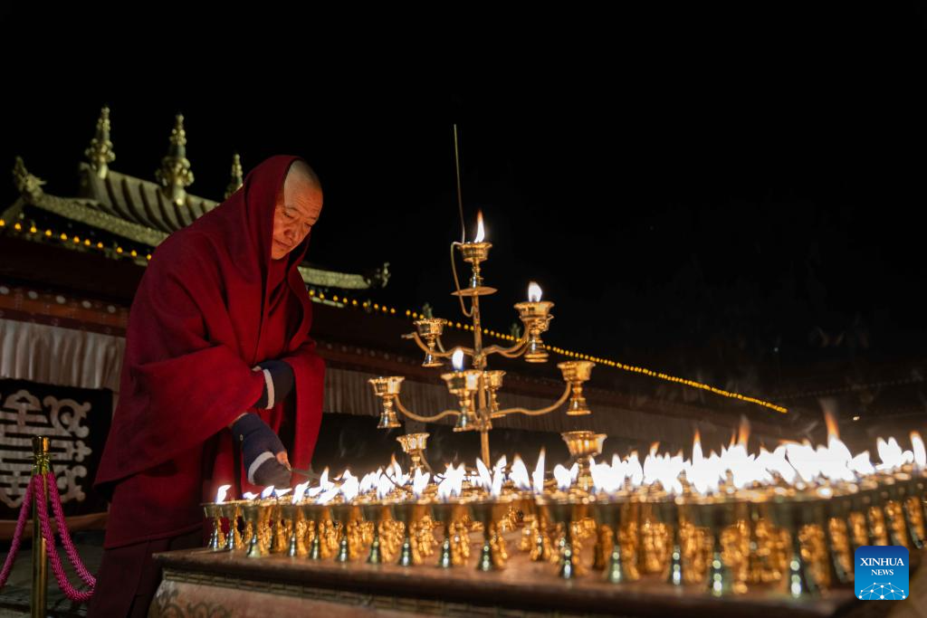 Butter Lamp Festival held in China's Xizang