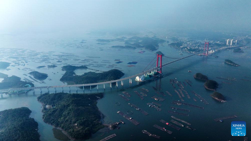 Longest cross-sea bridge in China's Guangxi opens to traffic