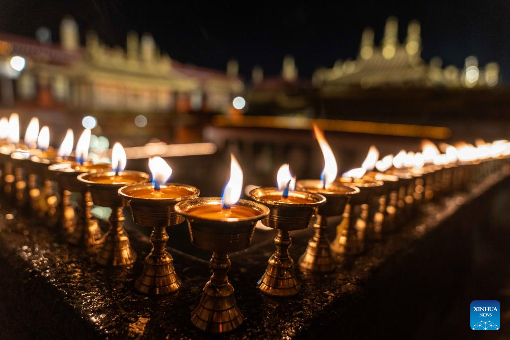 Butter Lamp Festival held in China's Xizang