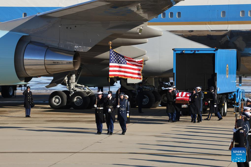 Former U.S. President Jimmy Carter's body arrives in capital