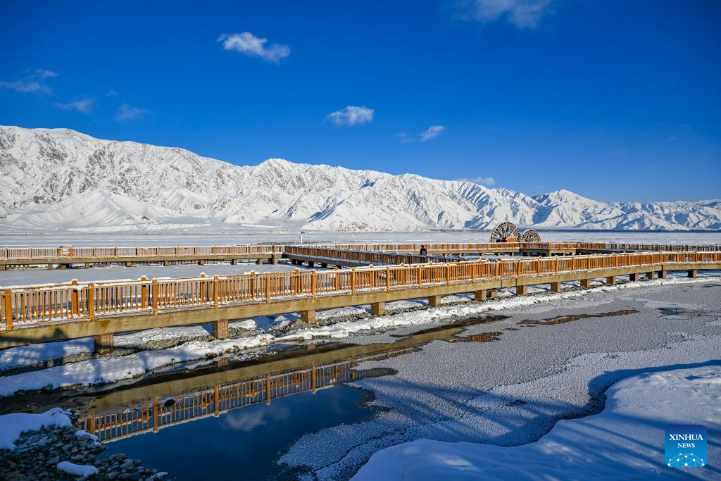 Winter scenery in Taxkorgan Tajik Autonomous County, China's Xinjiang