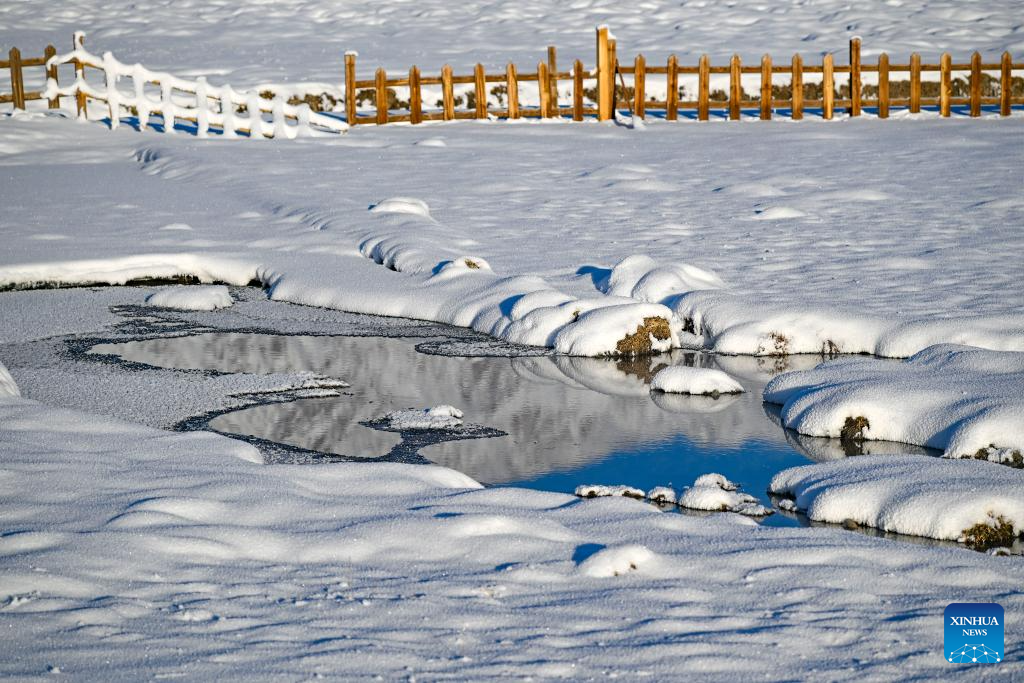 Winter scenery in Taxkorgan Tajik Autonomous County, China's Xinjiang