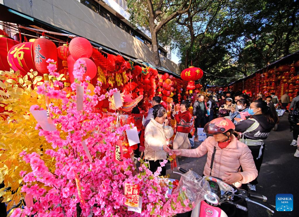 People prepare for Chinese Lunar New Year in Guangxi