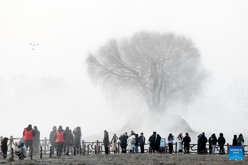 View of Dahei River country park in Hohhot, N China's Inner Mongolia