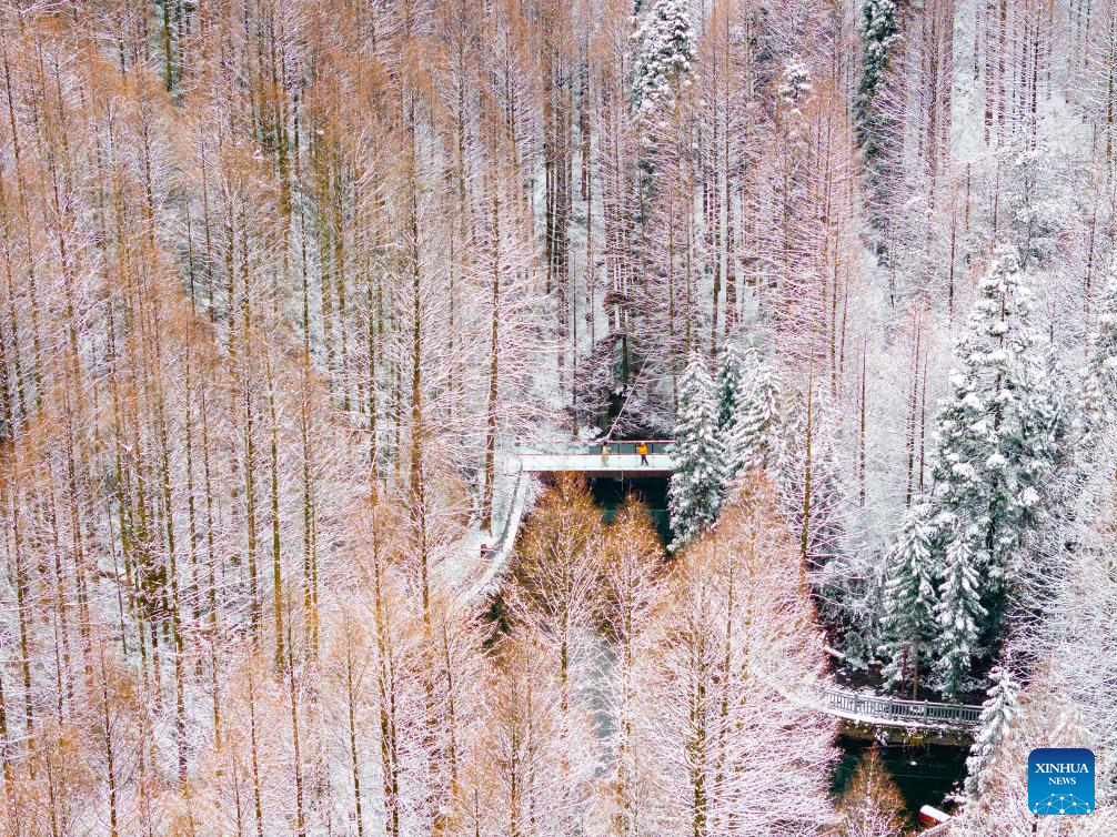 Snow scenery of Shanwangping Karst national ecological park in Chongqing