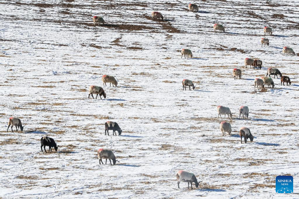 Snow scenery of Qilian Mountains in Gansu, NW China