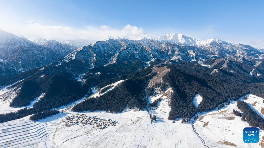 Snow scenery of Qilian Mountains in Gansu, NW China