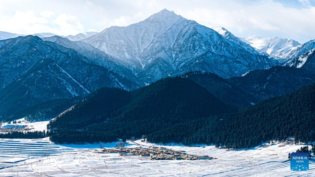 Snow scenery of Qilian Mountains in Gansu, NW China