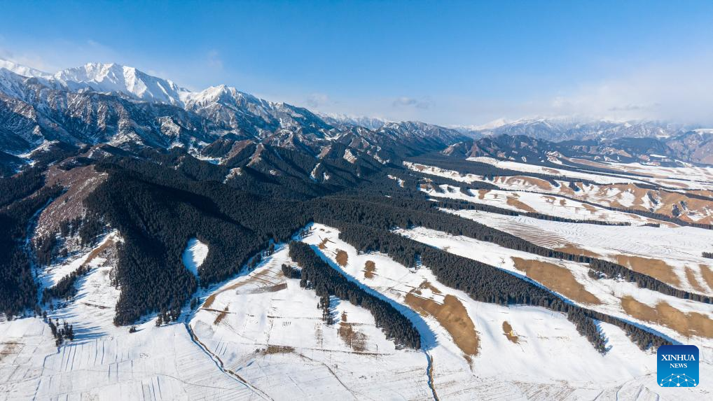 Snow scenery of Qilian Mountains in Gansu, NW China