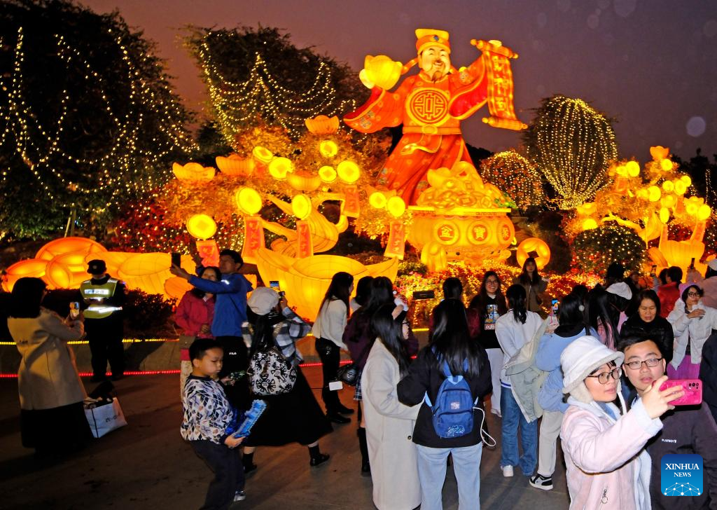 Lanterns, light installations arranged across China for upcoming Spring Festival