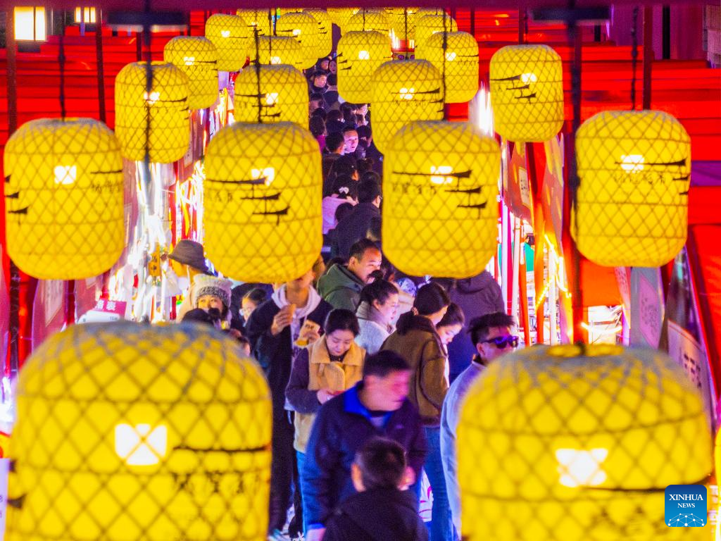 Lanterns, light installations arranged across China for upcoming Spring Festival