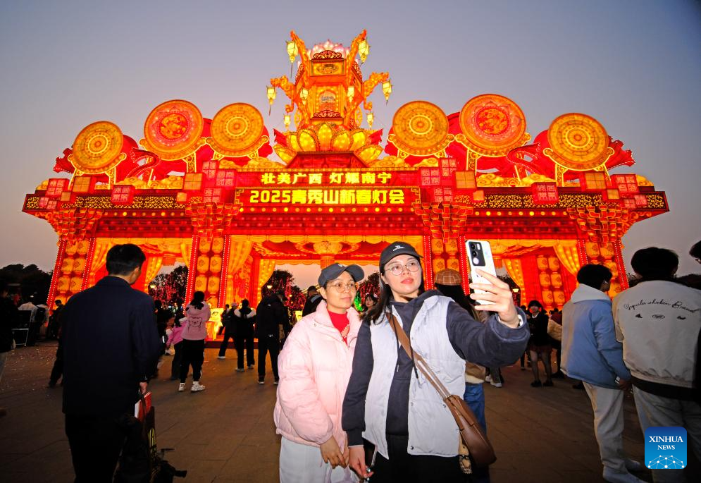 Lanterns, light installations arranged across China for upcoming Spring Festival