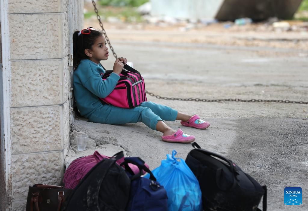 Displaced people seen in Jenin of West Bank after Israeli attack