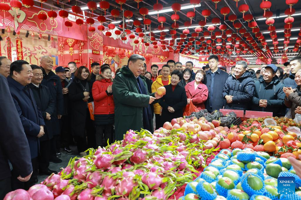 Xi inspects Spring Festival market supply