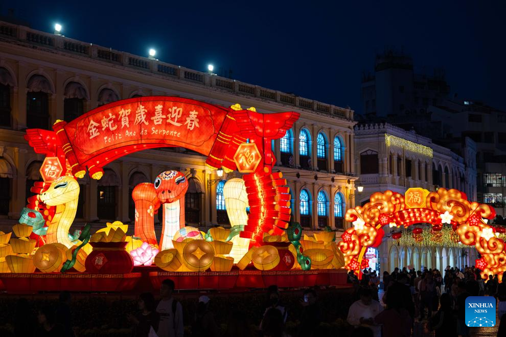 In pics: light installations in celebration of upcoming Spring Festival in Macao