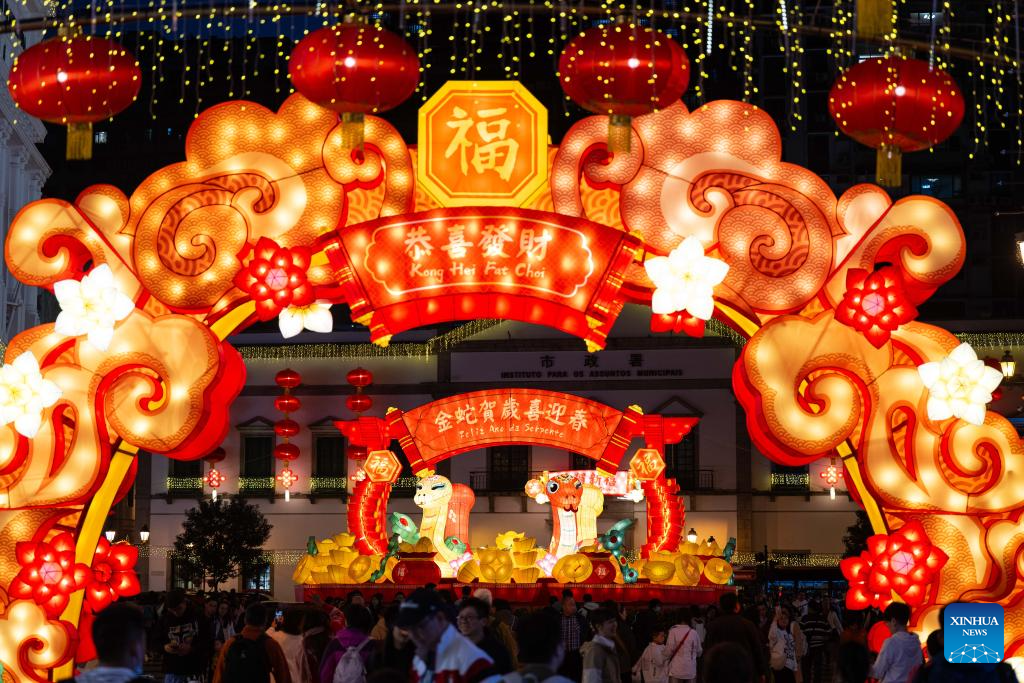 In pics: light installations in celebration of upcoming Spring Festival in Macao