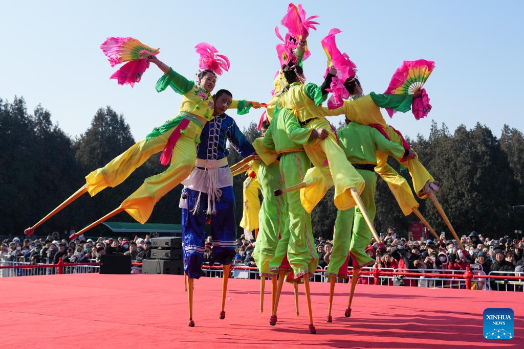 People visit Spring Festival temple fair at Ditan Park in Beijing