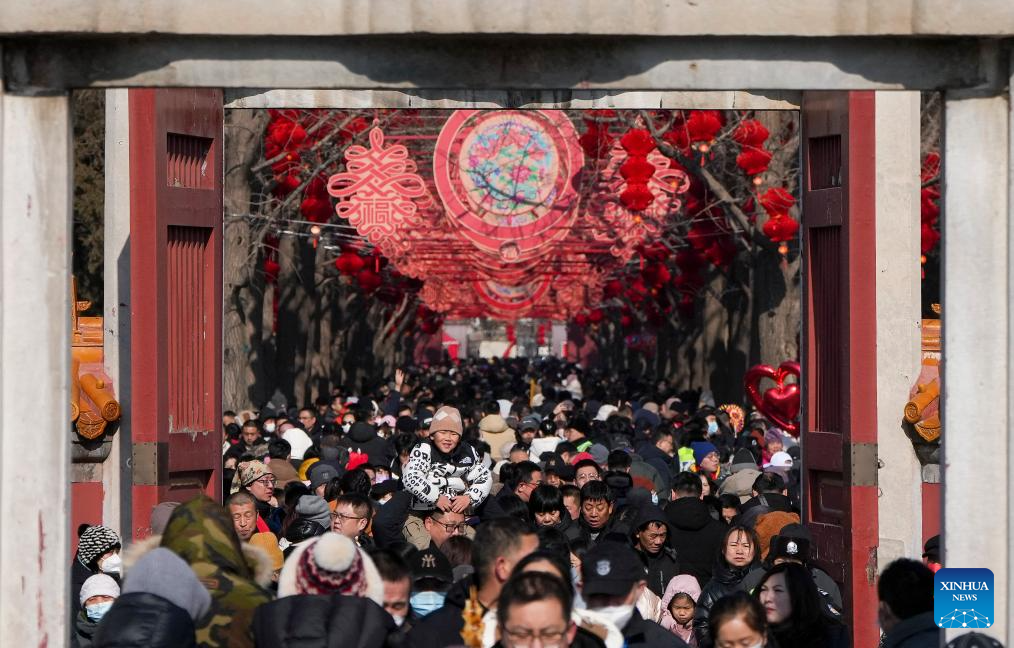 People visit Spring Festival temple fair at Ditan Park in Beijing