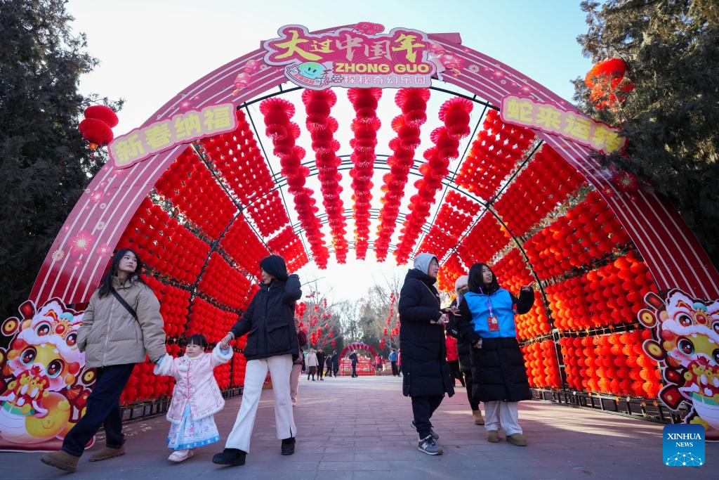 People visit Spring Festival temple fair at Ditan Park in Beijing