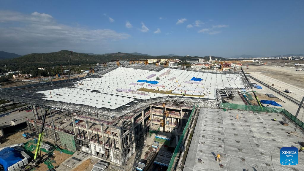 In pics: construction site of phase III expansion and renovation project of Sanya Phoenix Int'l Airport