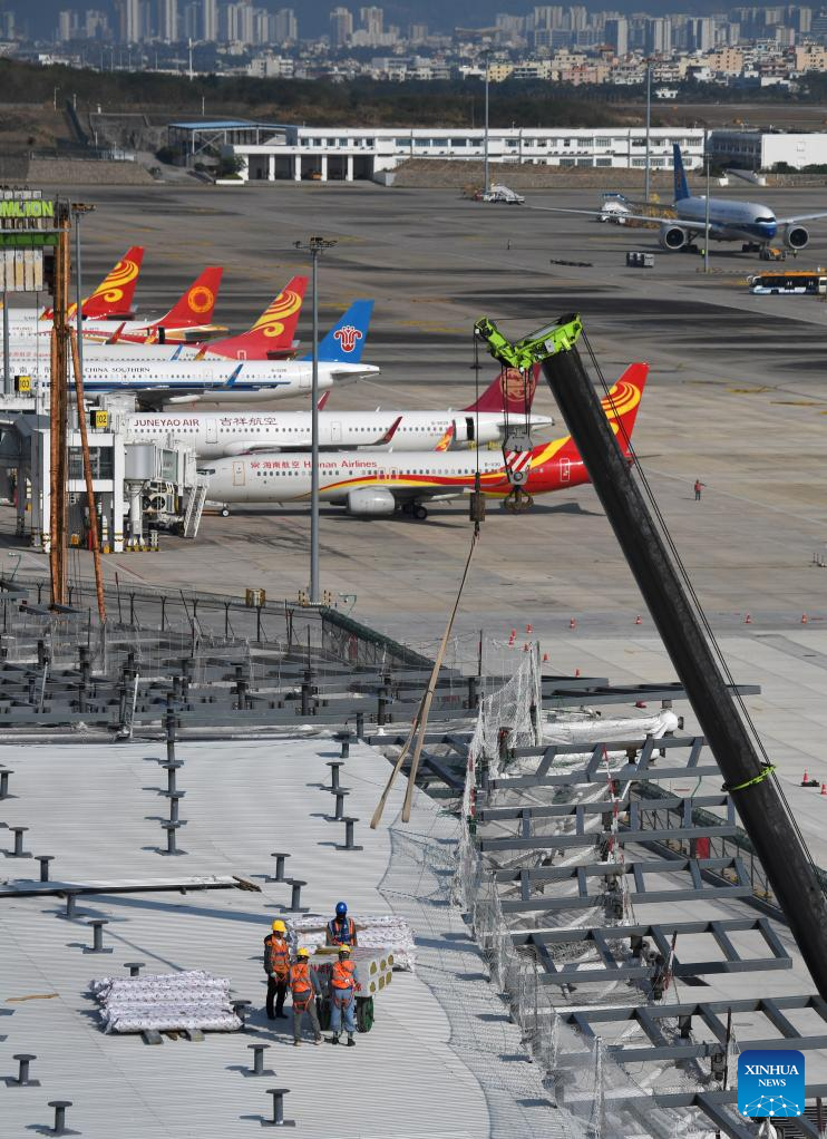 In pics: construction site of phase III expansion and renovation project of Sanya Phoenix Int'l Airport