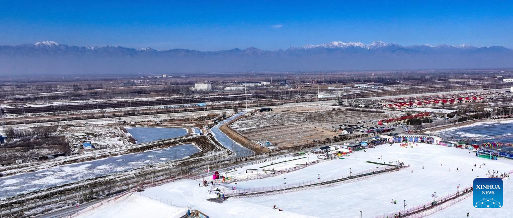 Snow scenery of Helan Mountains in China's Ningxia