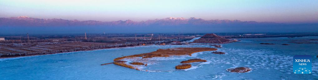 Snow scenery of Helan Mountains in China's Ningxia