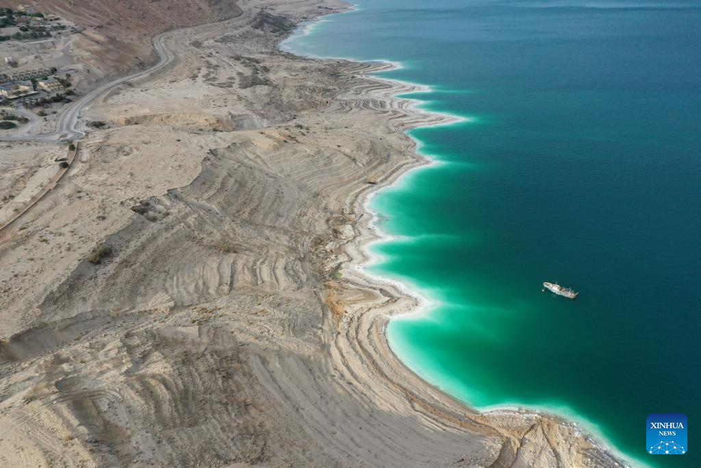 View of Dead Sea near Ein Gedi beach in Israel