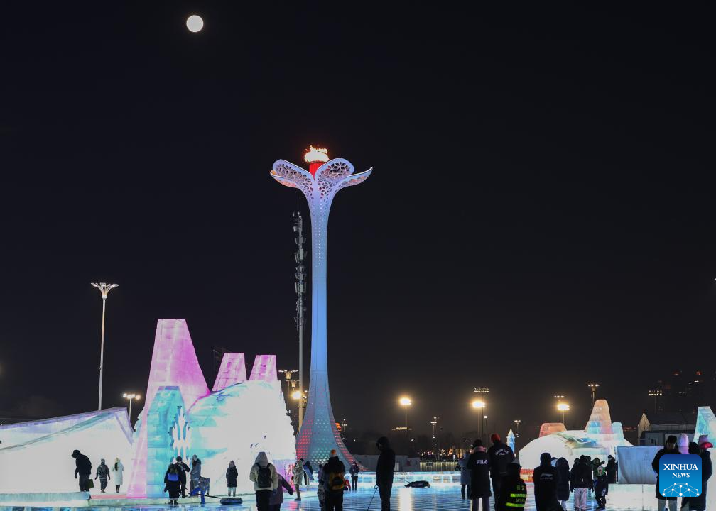 Moonlight shines over Harbin amid Asian Winter Games